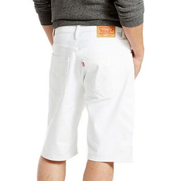 Levi's 569 Off White Loose Fit Straight Classic Preppy Jean Shorts - Picture 1 of 10